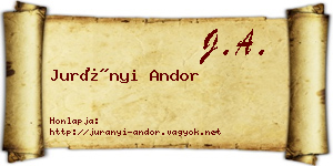Jurányi Andor névjegykártya